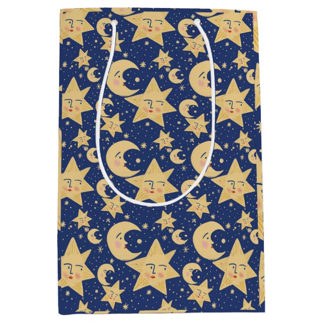 Retro Whimsy Goth Celestial Mittlere Geschenktüte (Vorderseite)