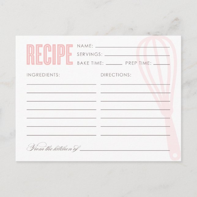 RETRO WHISK | Rezeptkarten Postkarte (Vorderseite)