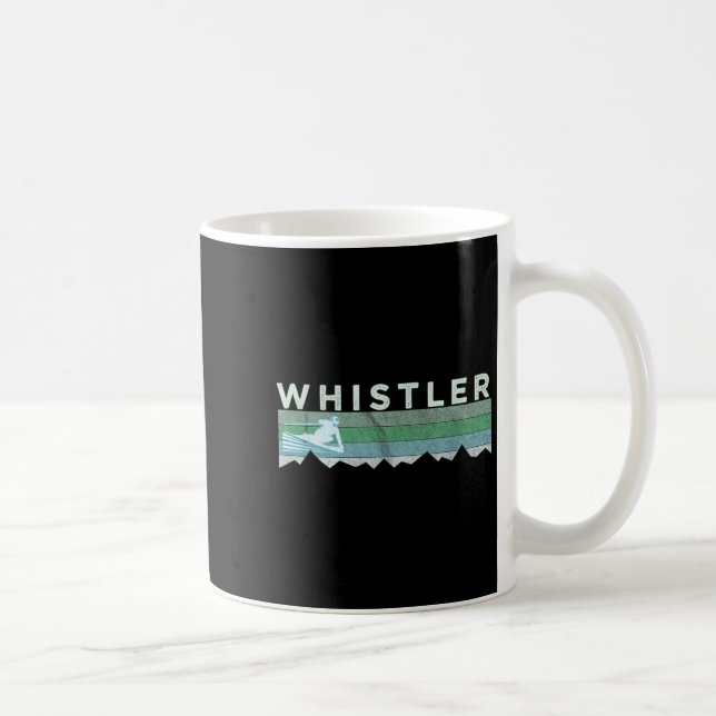 Retro Whistler Bc Canada Distressed Skiing  Kaffeetasse (Rechts)