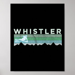 Retro Whistler Bc Kanada abgenutzt Skifahren Poster