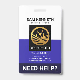 Retro White Blue Columns Medical Social Work Ausweis