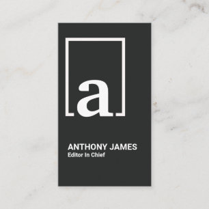 Retro White Box Einfaches Monogramm Visitenkarte