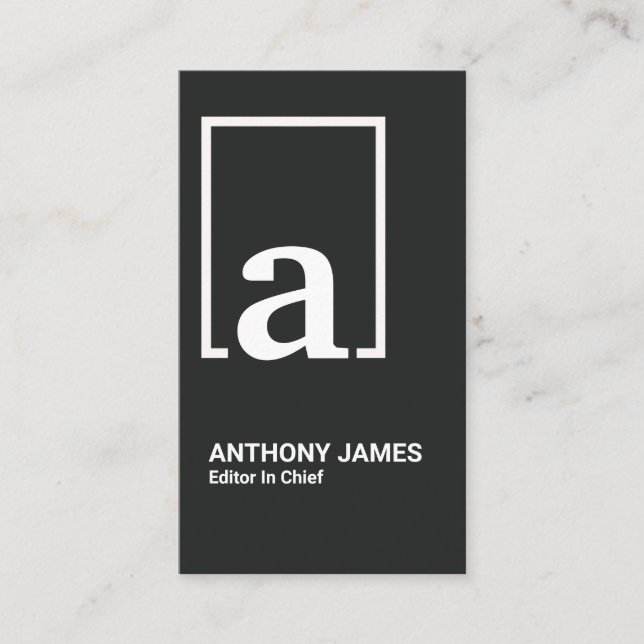 Retro White Box Einfaches Monogramm Visitenkarte (Vorderseite)