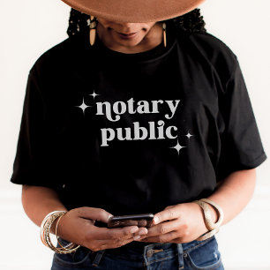 Retro White Chic Glitzern Notary Public T-Shirt