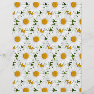 Retro White Daisies Sunny Floral Art Kunsthandwerk
