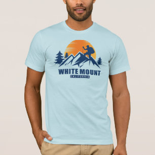 Retro White Mountain Wandern T - Shirt