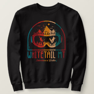Retro Whitetail Mountain Ski Adventure Sweatshirt
