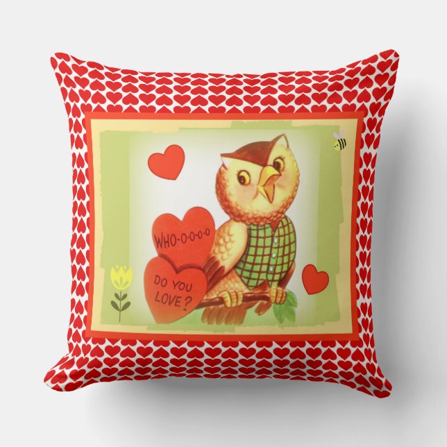 Retro "Who-o-o Do you Liebe" Kissen (Vorderseite)