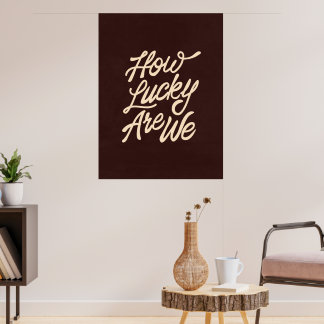 Retro-"Wie glücklich wir sind"-Typografie-Zitatpos Poster