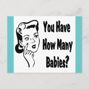 Retro, wie viele Babys hast du? Postkarte