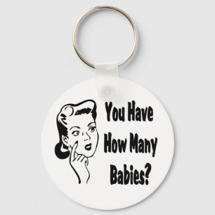 Retro, wie viele Babys hast du? Schlüsselanhänger