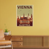 Retro Wien Stadt Österreich Skyline Geschenke