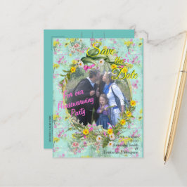 Retro-Wiesenfeld-Blume Ankündigungspostkarte