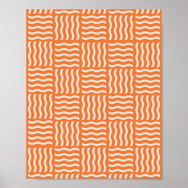 Retro Wiggle Noodle Pattern Poster - Lebhafter Abs (Vorne)
