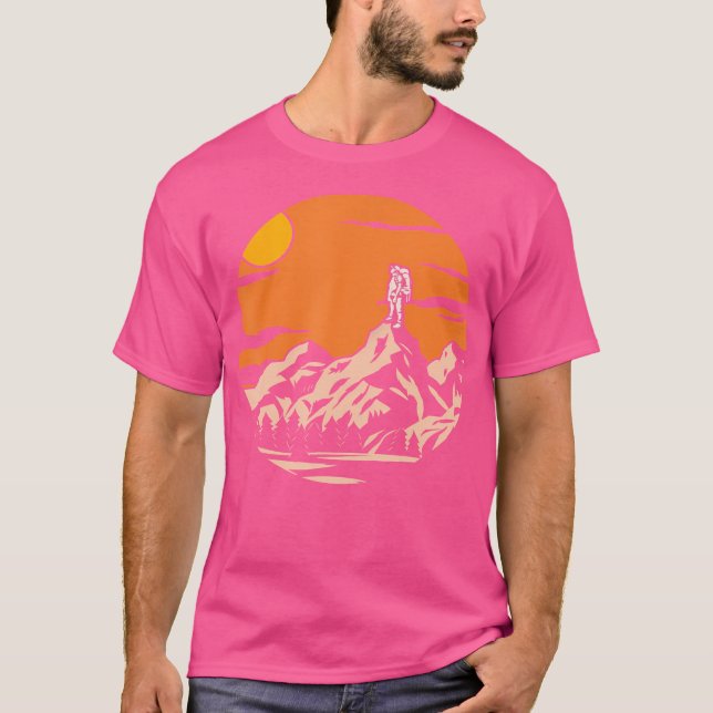 Retro Wiker Naturei Wandern Athlete Wald Berg Hi T-Shirt (Vorderseite)