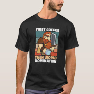 Retro Wikinger Kaffee Schwert Nordmann Nordisch V T-Shirt
