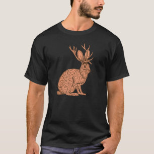 Retro Wild Animal JackKaninchen mit Antelope Horns T-Shirt