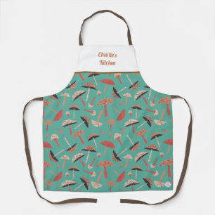 Retro Wild Mushrooms Niedlich Whimsical Botanical Schürze