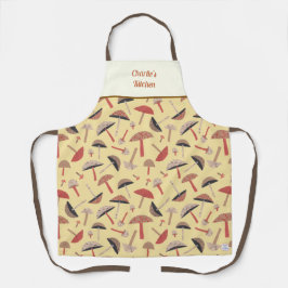 Retro Wild Mushrooms Niedlich Whimsical Botanical Schürze