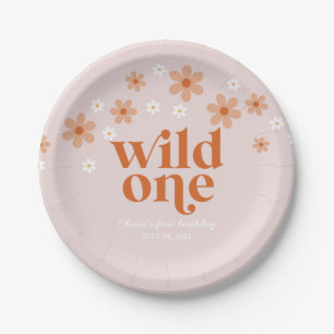 Retro wild One daisy boho ersten Geburtstag Pappteller