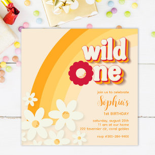 Retro "Wild One" Einladung zum ersten Geburtstag  
