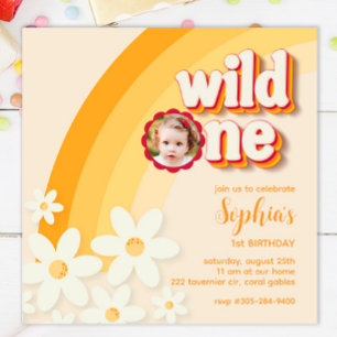Retro "Wild One" Einladung zum ersten Geburtstag F