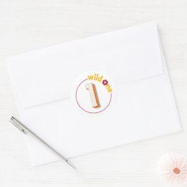 Retro "Wild One" Geburtstagsticker | Daisy Groovy  Runder Aufkleber