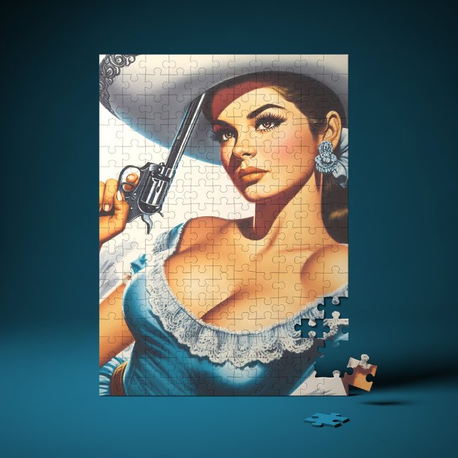 Retro-Wild-West-Pin-up Puzzle (Von Creator hochgeladen)