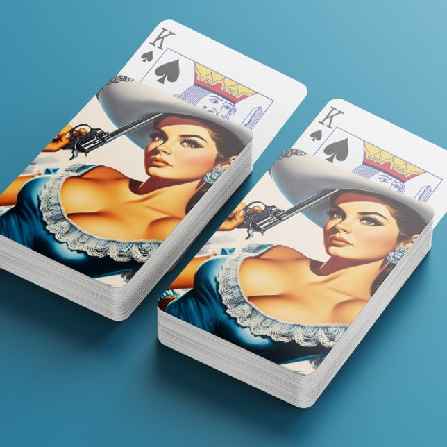 Retro-Wild-West-Pin-up Spielkarten (Von Creator hochgeladen)