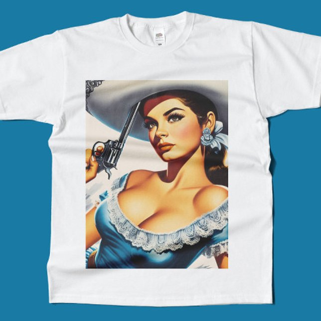 Retro Wild West Pin-up T-Shirt (Von Creator hochgeladen)