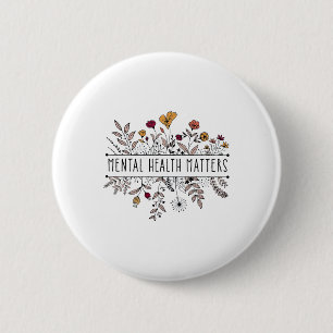 Retro-Wildblume Psychische Gesundheitsprobleme Sen Button