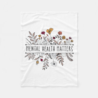 Retro-Wildblume Psychische Gesundheitsprobleme Sen Fleecedecke