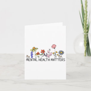 Retro-Wildblume Psychische Gesundheitsprobleme Sen Karte