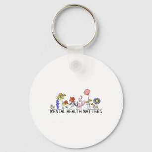 Retro-Wildblume Psychische Gesundheitsprobleme Sen Schlüsselanhänger