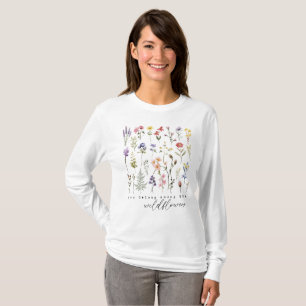 Retro-Wildblumen Blumen T-Shirt
