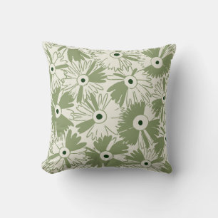 Retro-Wildblumen- und Diamantgitter-Reversible-Oli Kissen