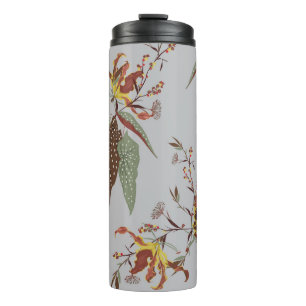 Retro-Wildblumen-Vintage-Stimmung, botanische Pfla Thermosbecher