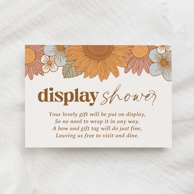 Retro Wildfloe Baby Shower Dusche Begleitkarte (Von Creator hochgeladen)