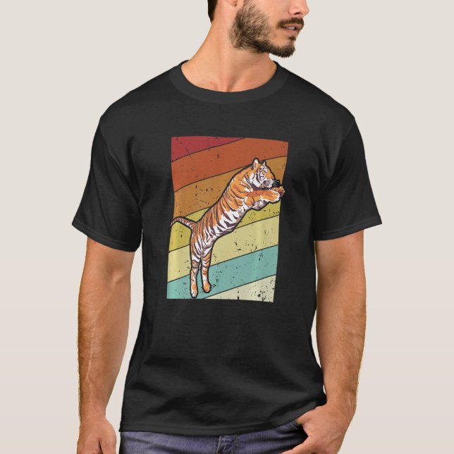 Retro Wildkatze Raubtier Katzenköniger Siberischer T-Shirt (Vorderseite)