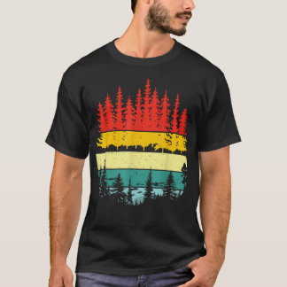 Retro-Wildlife-Bäume-Draußen-Natur-Wald-Ärmel T-Shirt