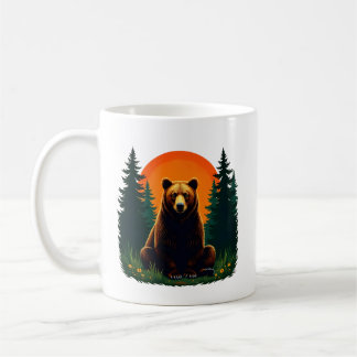 Retro Wildlife Forest Bear Outdoors Nature Kaffeetasse
