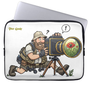 Retro-Wildlife-Fotograf-Illustration Laptopschutzhülle