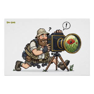 Retro-Wildlife-Fotograf-Illustration Poster