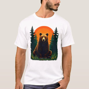Retro-Wildtier-Wald-Bär-Draußen-Natur T-Shirt