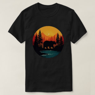 Retro-Wildtier-Wald Bär Outdoor Natur T-Shirt