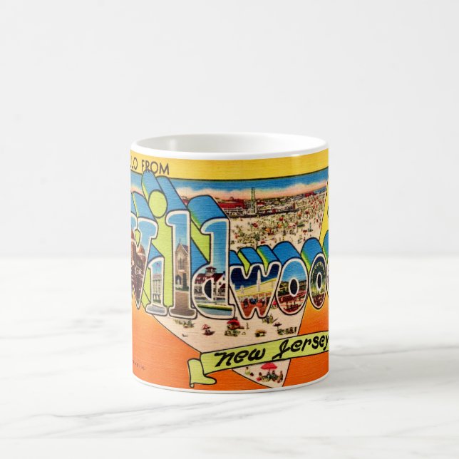Retro Wildwood NJ Postcard Kaffeetasse (Mittel)
