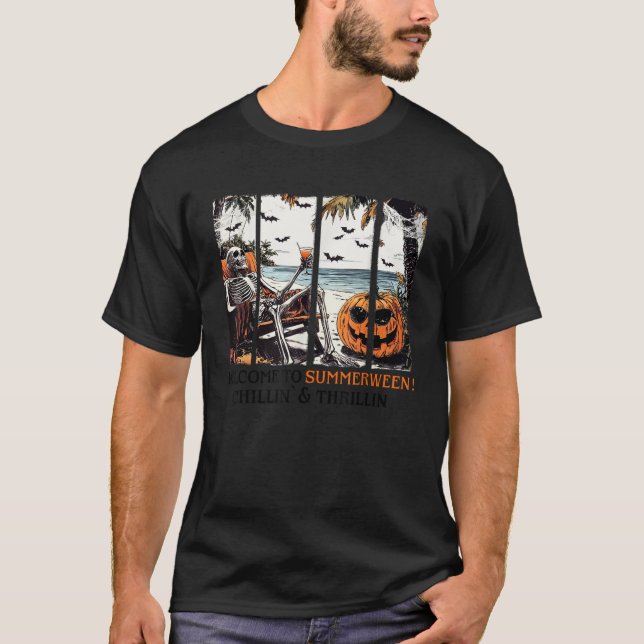 Retro Willkommen bei Summerween Chillin und Thrill T-Shirt (Vorderseite)
