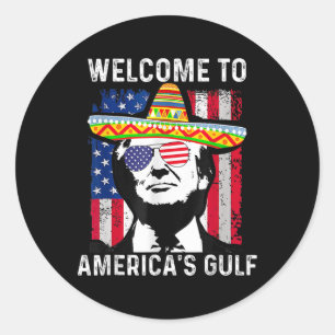 Retro Willkommen im amerikanischen Golf-Funny Trum Runder Aufkleber