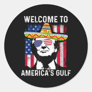 Retro Willkommen im amerikanischen Golf-Funny Trum Runder Aufkleber