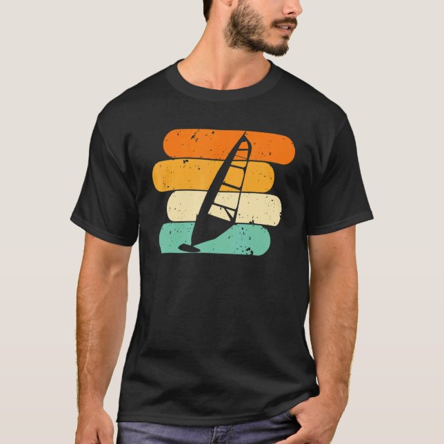 Retro Windsurfing Surfing Surfer Kitesurfer Windsu T-Shirt (Vorderseite)